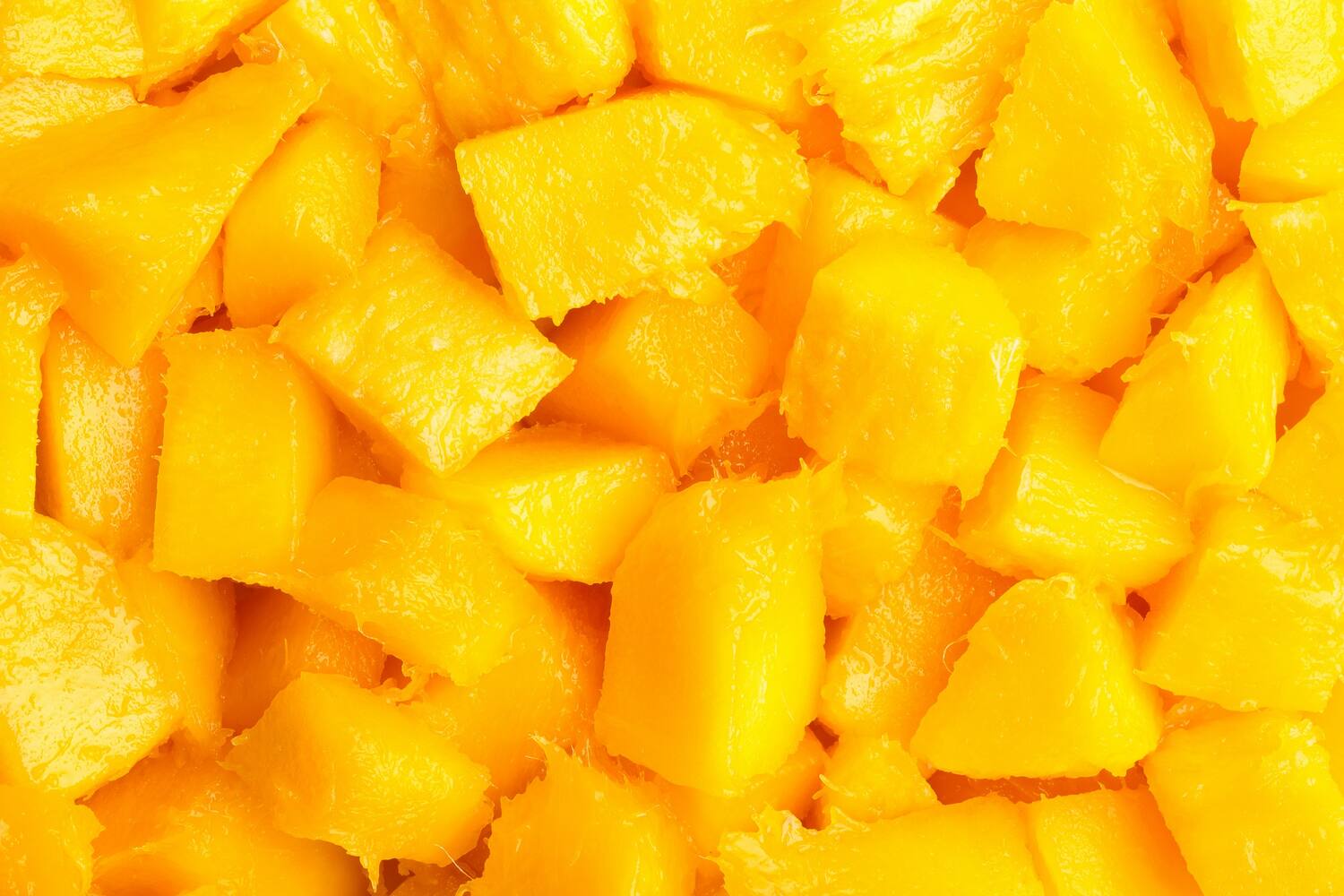 Fijne mango blokjes 10mm bak 1kg stuk